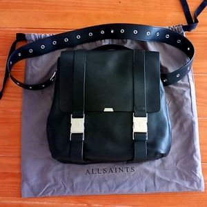 All Saints Leather Backpack Crossbody Bag